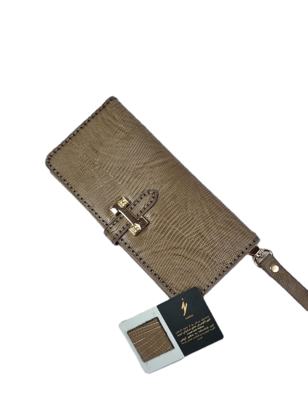 کیف پول دستی زنانه/ دارای جیب موبایل/ چرم طبیعی گاوی اعلای تبریز/ویزون/ جِی چرم تبریز