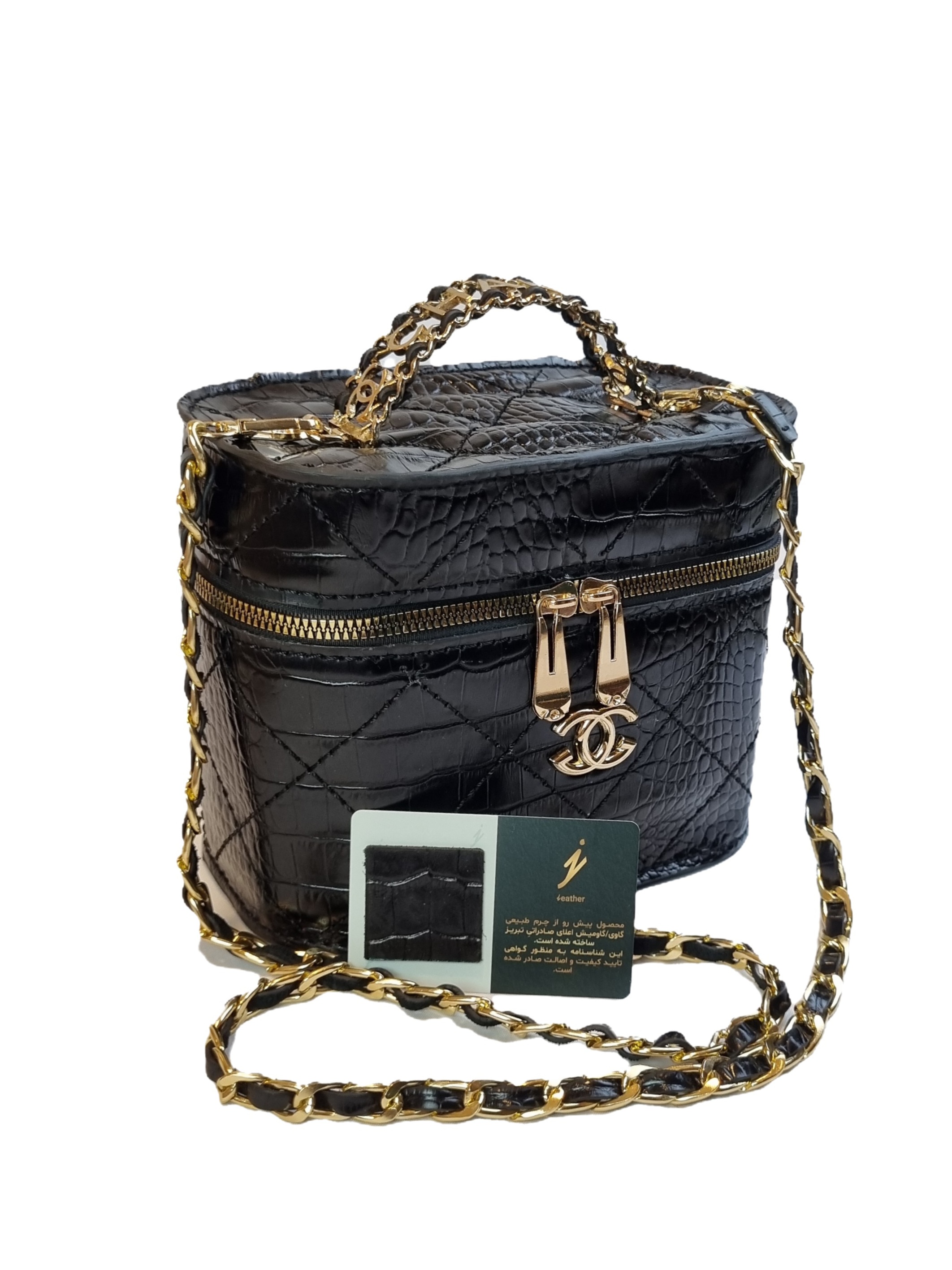 کیف مجلسی زنانه/ طرح شنل/ تمام چرم طبیعی گاوی اعلای تبریز/ دستدوز/ مشکی کوروکو/ جِی چرم تبریز